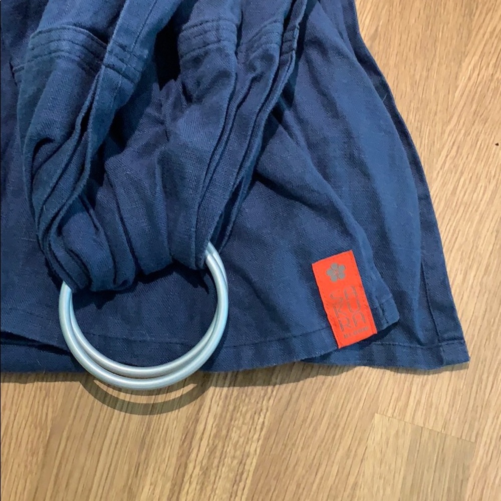 Sakura Bloom linen ring sling - Twilight